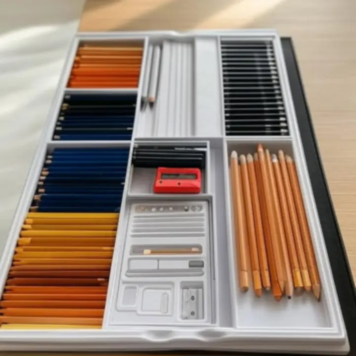 Zestaw startowy do rysunku zapakowany w pudełko